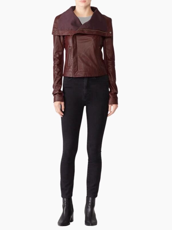 Merlot Lamb Leather Jacket for Women