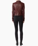 Merlot Lamb Leather Jacket for Women