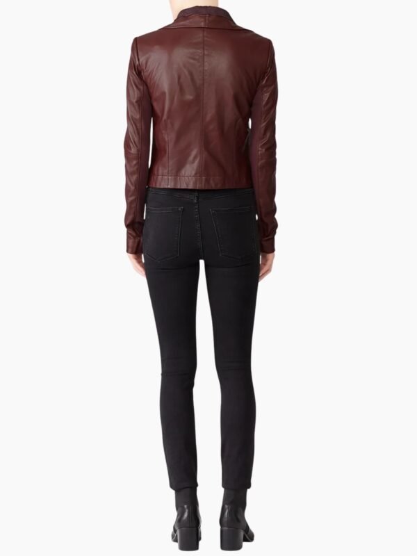Merlot Lamb Leather Jacket for Women