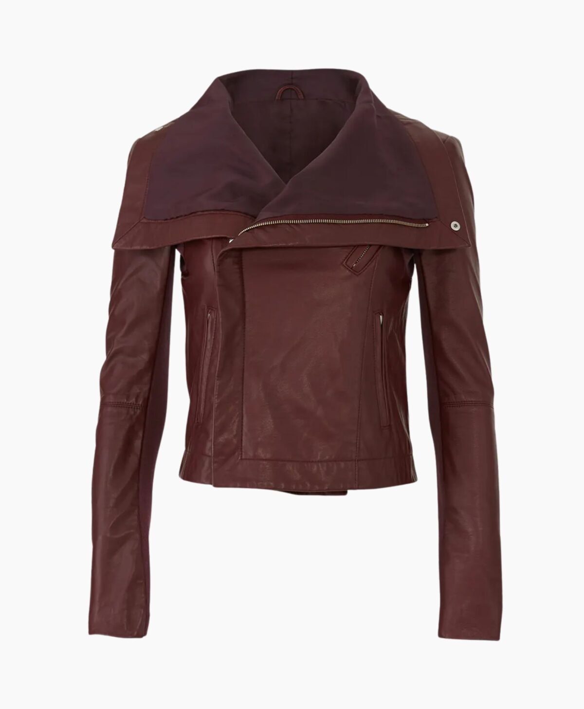 Merlot Lamb Leather Jacket for Women