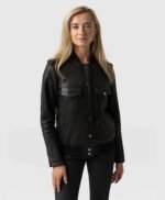 Women’s 2025 Leather Bomber Jacket Trendy Female Stylish Leather Outerwear
