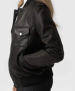 Women’s 2025 Leather Bomber Jacket Trendy Female Stylish Leather Outerwear