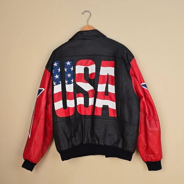 1980 Michael Hoban USA Flag Leather Jacket