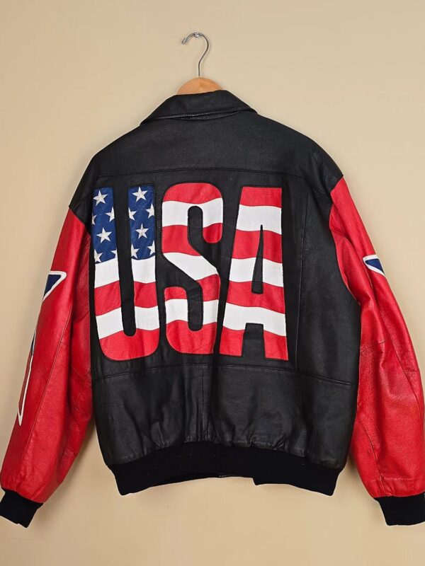 1980 Michael Hoban USA Flag Leather Jacket