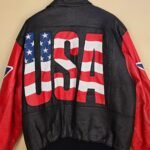 1980 Michael Hoban USA Flag Leather Jacket