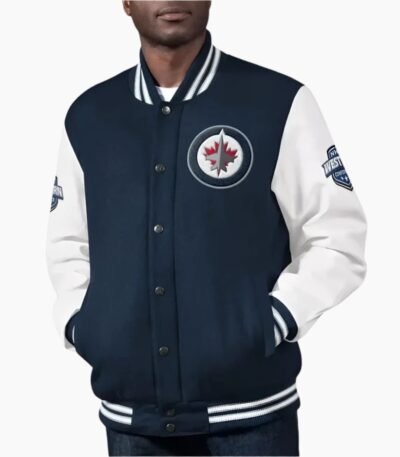 Blue NHL Winnipeg Jets Wool Varsity Jacket