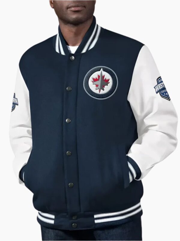 Blue NHL Winnipeg Jets Wool Varsity Jacket