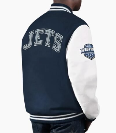 Blue NHL Winnipeg Jets Wool Varsity Jacket