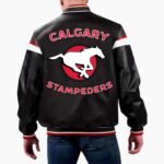 CFL Calgary Stampeders Varsity Leather Jacket