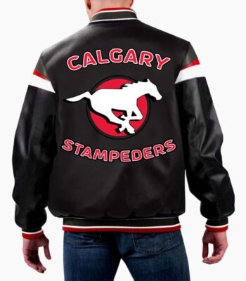 CFL Calgary Stampeders Varsity Leather Jacket
