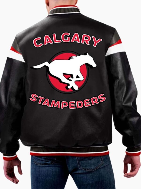 CFL Calgary Stampeders Varsity Leather Jacket