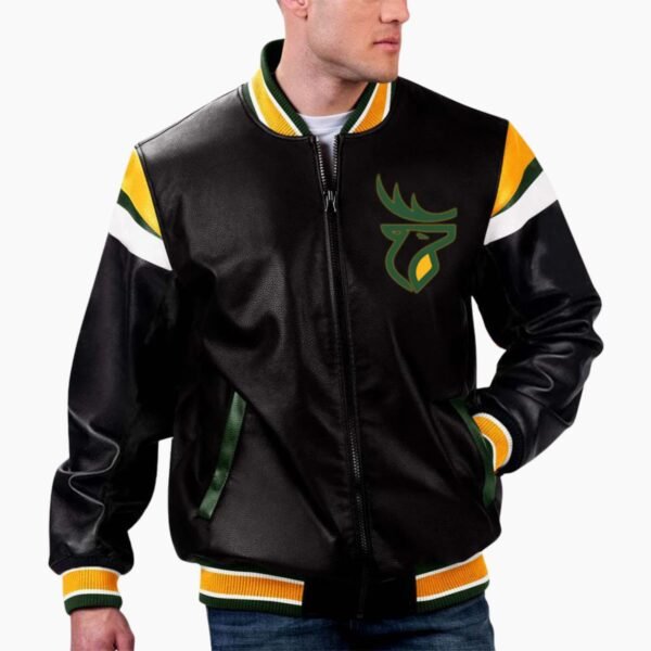 CFL Edmonton Elks Varsity Leather Jacket