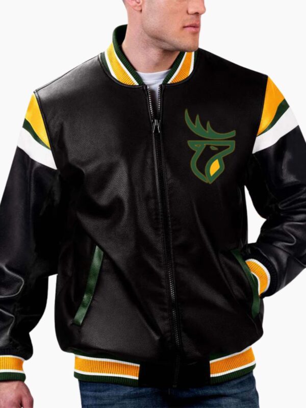 CFL Edmonton Elks Varsity Leather Jacket