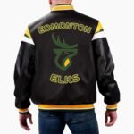 CFL Edmonton Elks Varsity Leather Jacket
