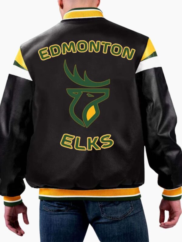 CFL Edmonton Elks Varsity Leather Jacket