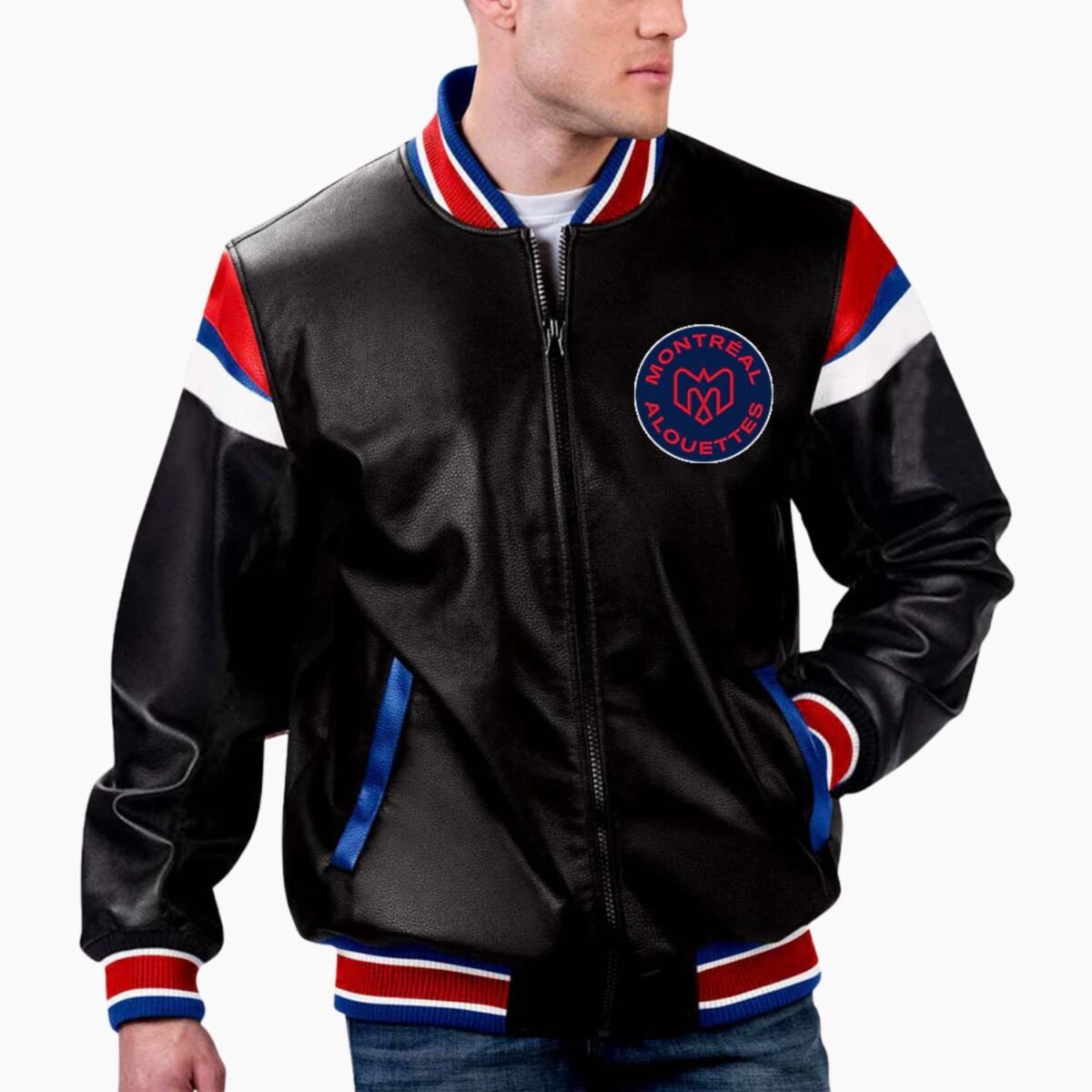 CFL Montreal Alouettes Varsity Leather Jacket