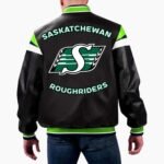 CFL Saskatchewan Roughriders Varsity Leather Jacket