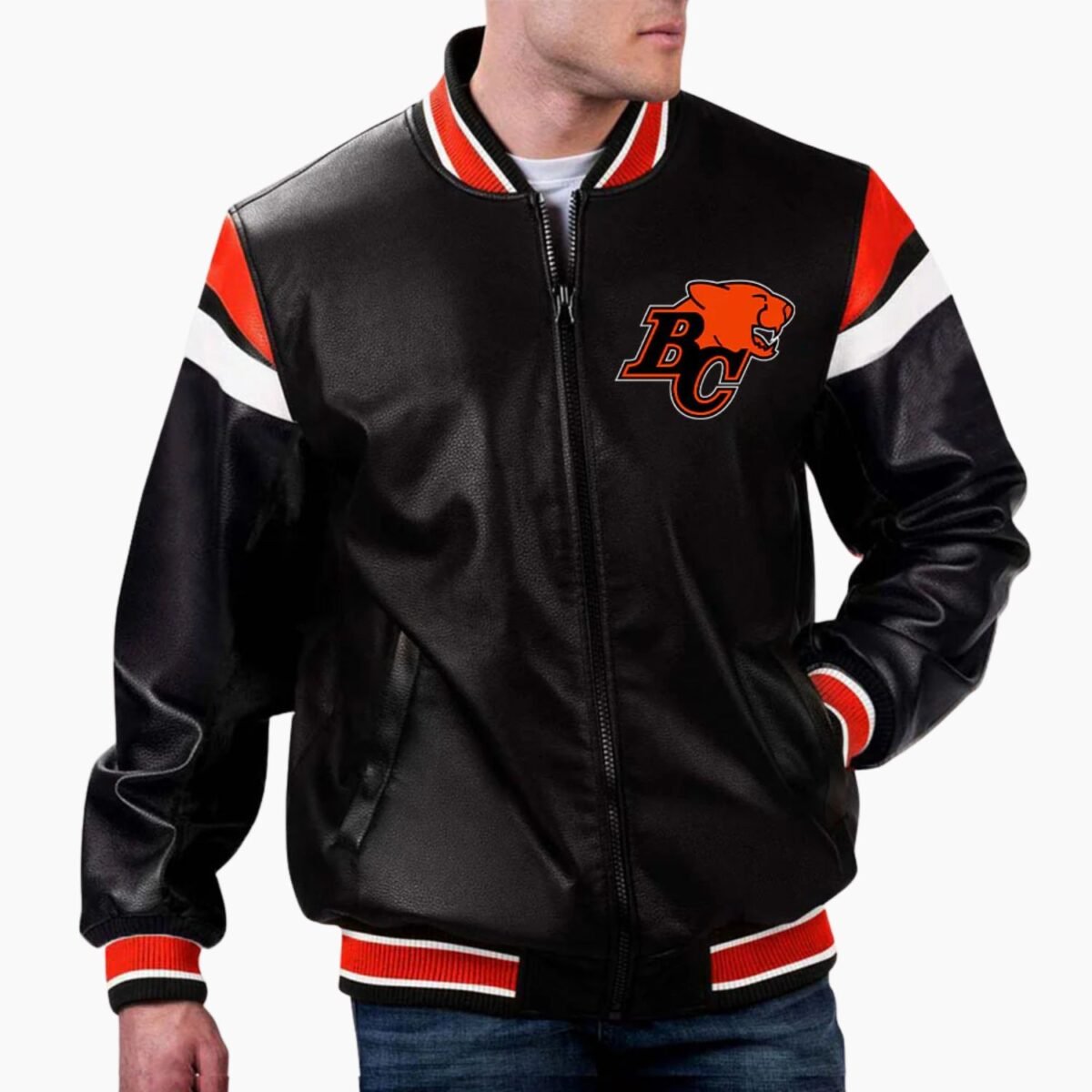CFL Team BC Lions Varsity Leather Jacket