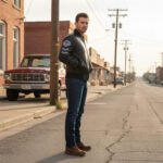 Men's Black American Flag Leather Jacket