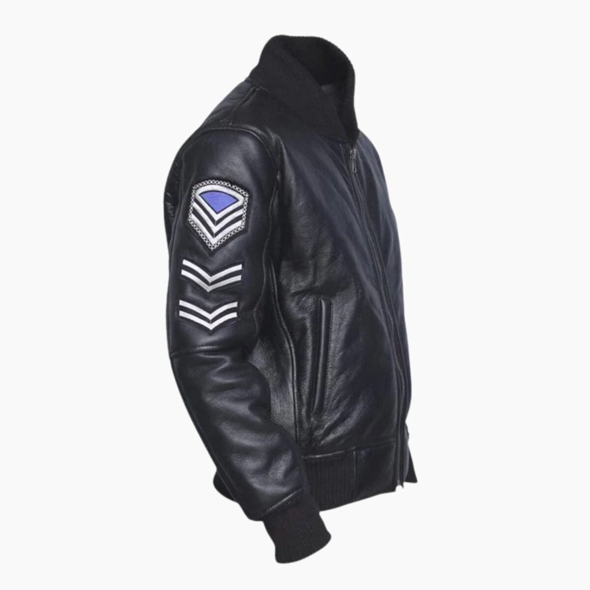Men's Black American Flag Leather Jacket