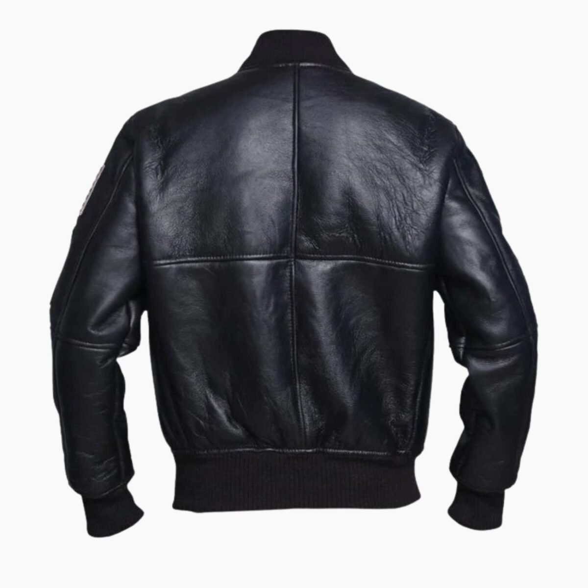 Men's Black American Flag Leather Jacket