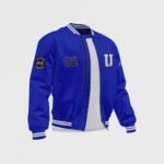 Men's Blue Satin Bomber Jacket