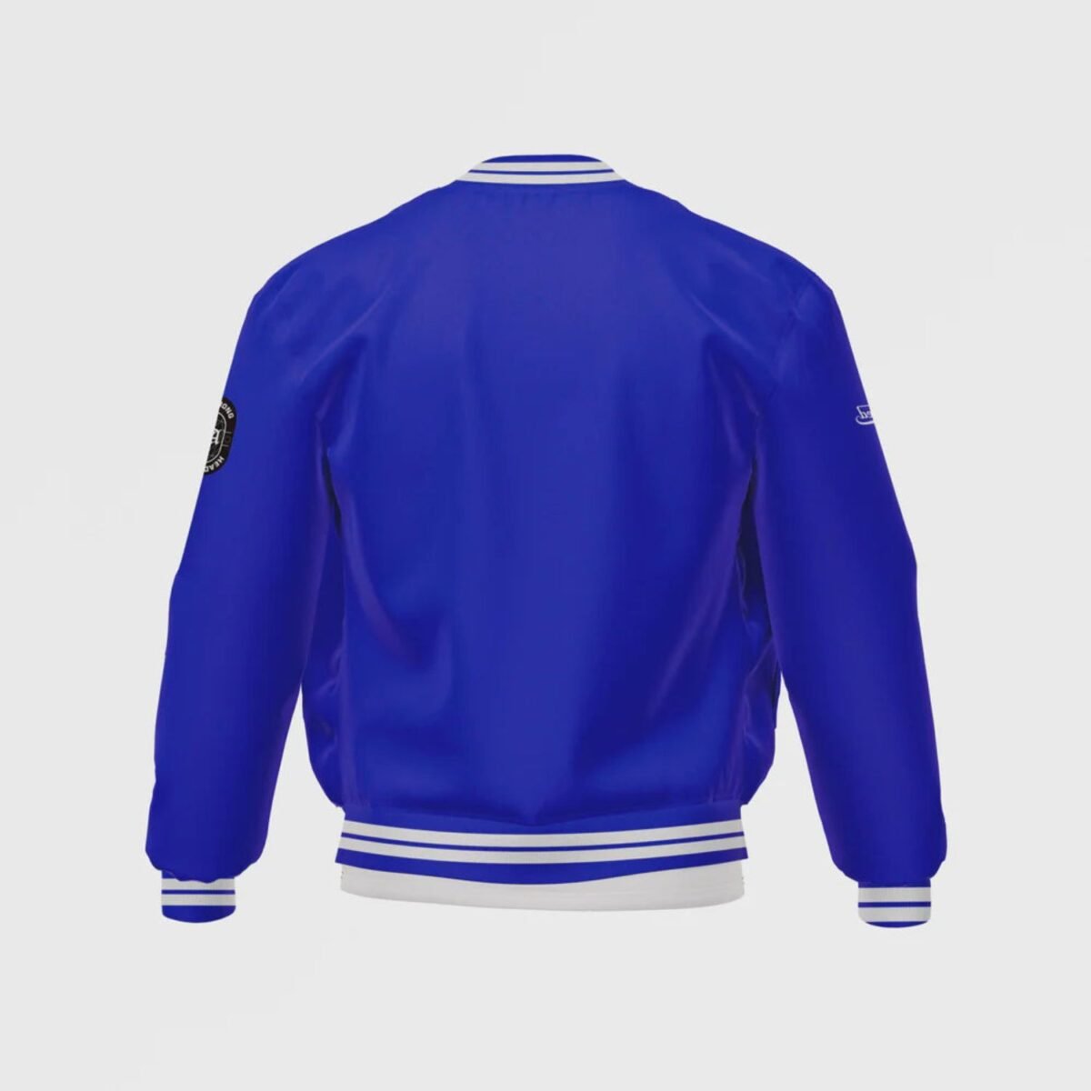 Men's Blue Satin Bomber Jacket