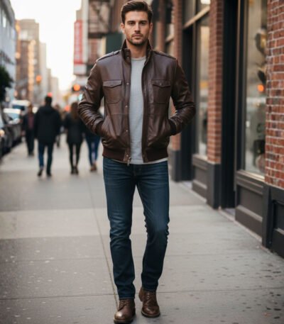 Men's Dark Brown Leather Jacket