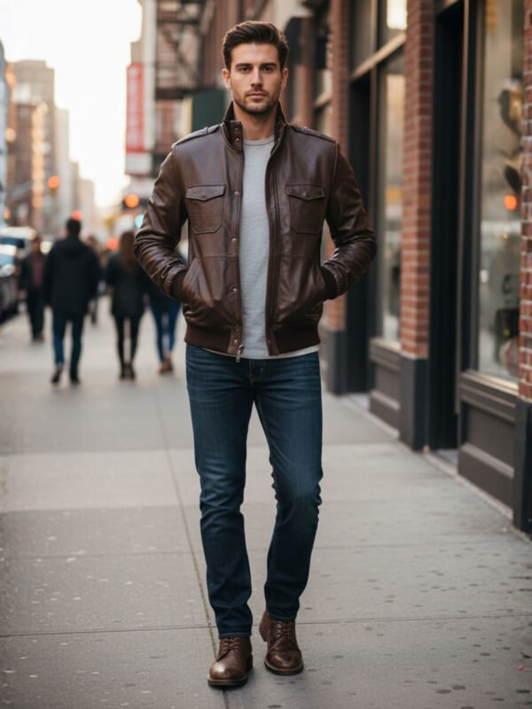 Men's Dark Brown Leather Jacket