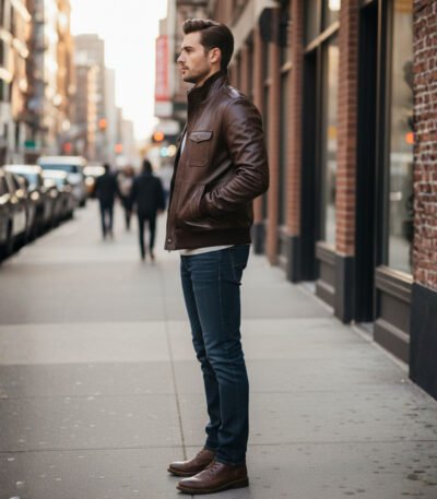 Men's Dark Brown Leather Jacket