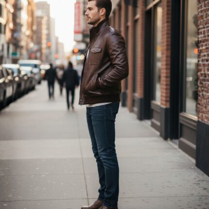 Men's Dark Brown Leather Jacket