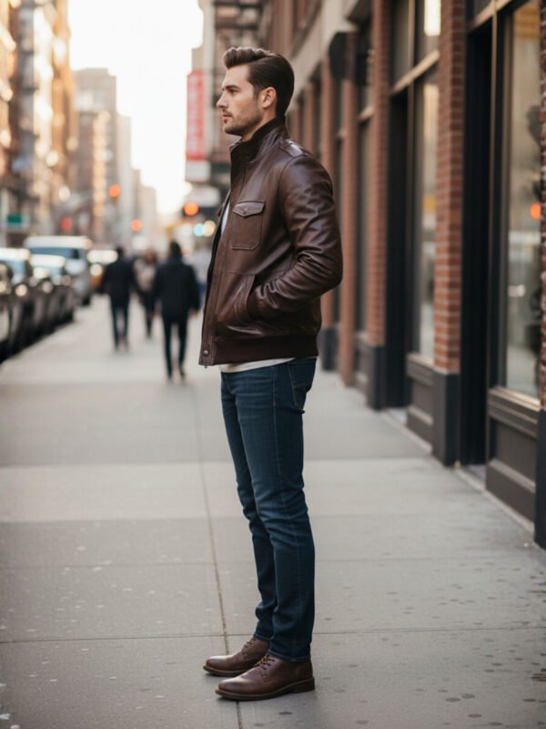 Men's Dark Brown Leather Jacket