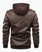 Men's Hooded Multi Pocket Casual Leather Jacket