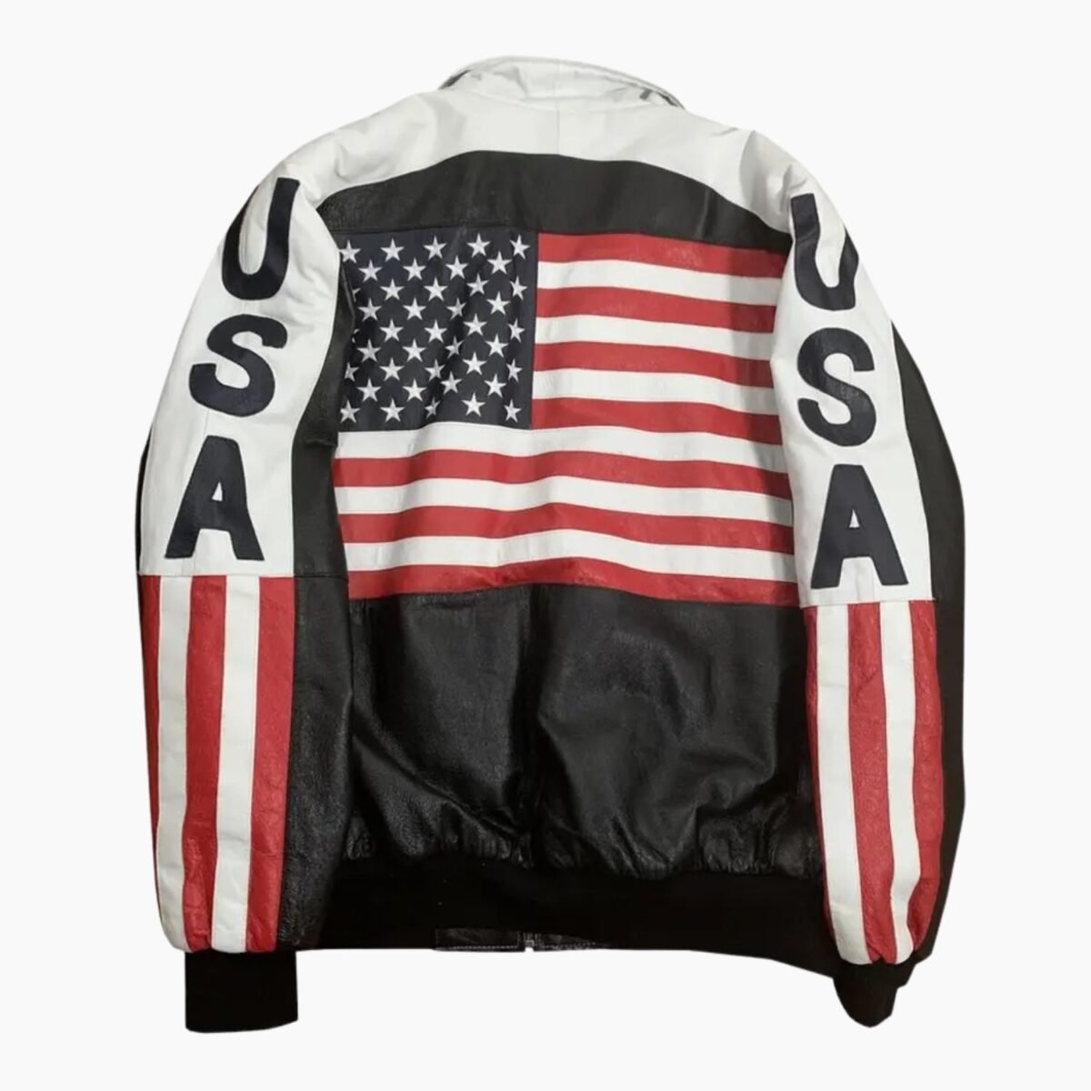 Michael Hoban American Flag USA Leather Jacket