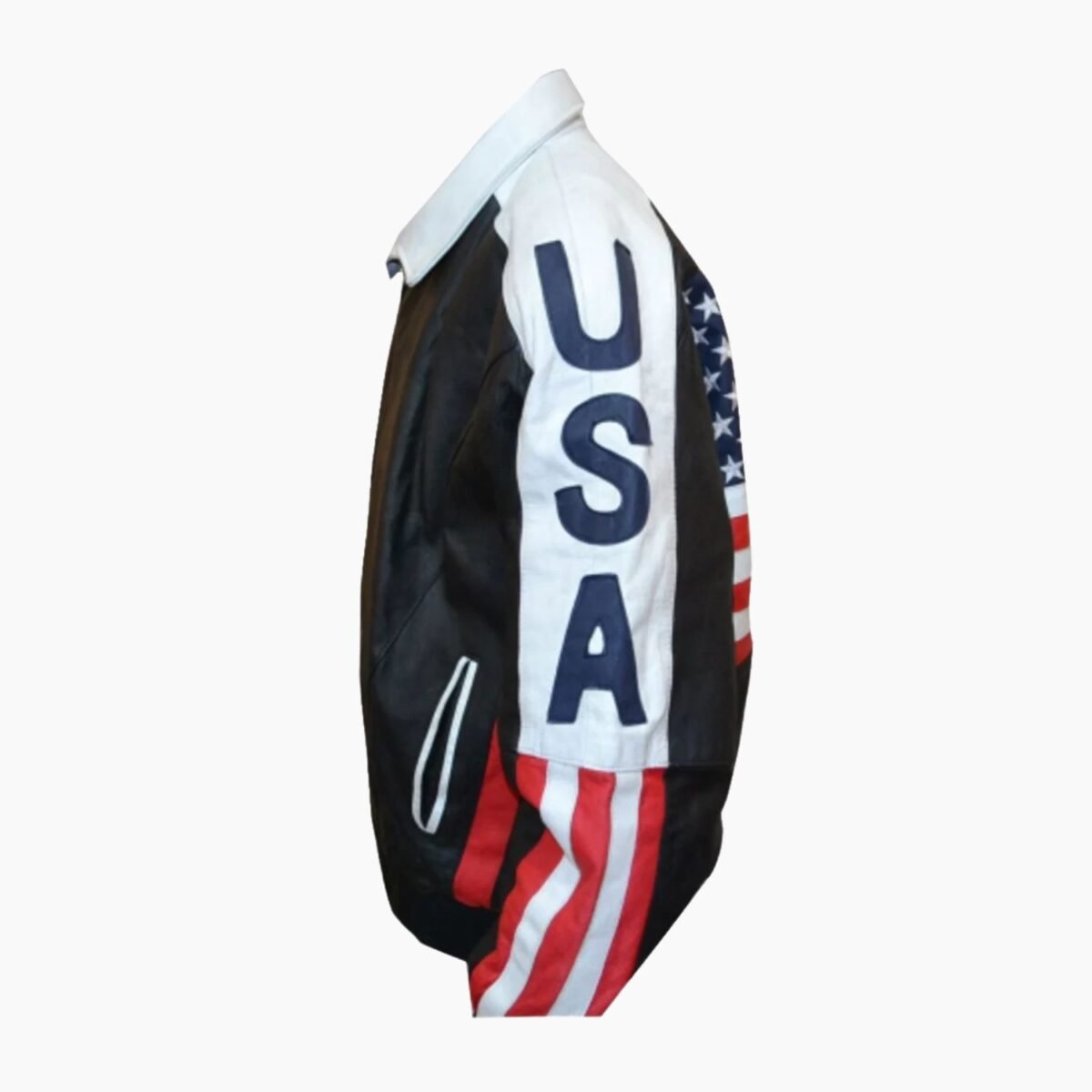 Michael Hoban American Flag USA Leather Jacket