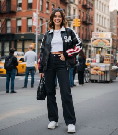 Michael Hoban American Flag USA Leather Jacket