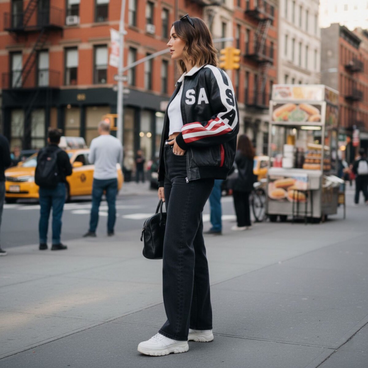 Michael Hoban American Flag USA Leather Jacket