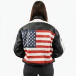 Michael Hoban American Flag USA Leather Jacket