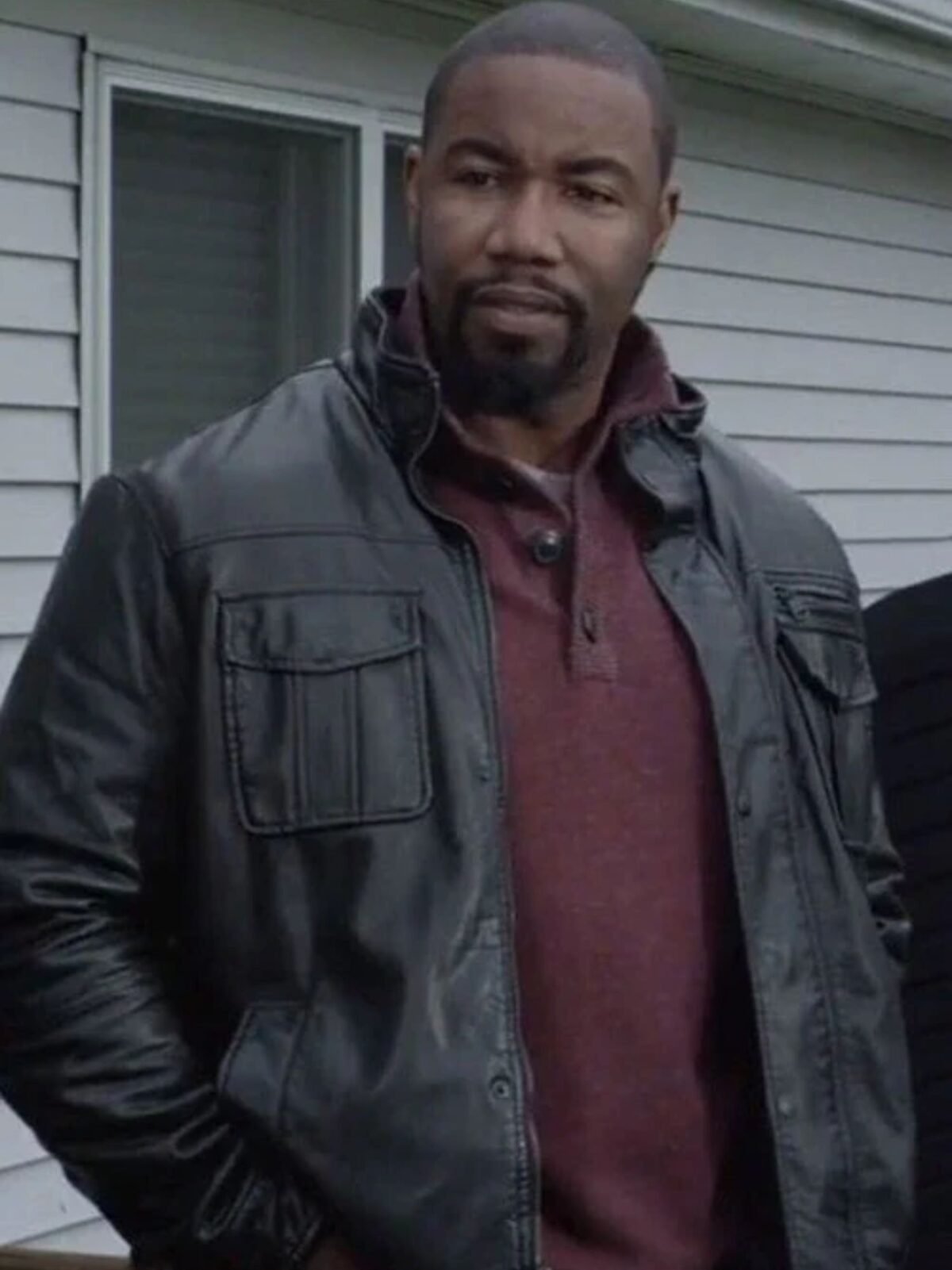 Michael Jai White Chain of Command Black Leather Jacket