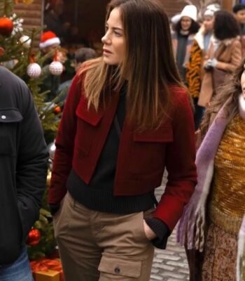 Michelle Monaghan The Family Plan 2 Red Jacket