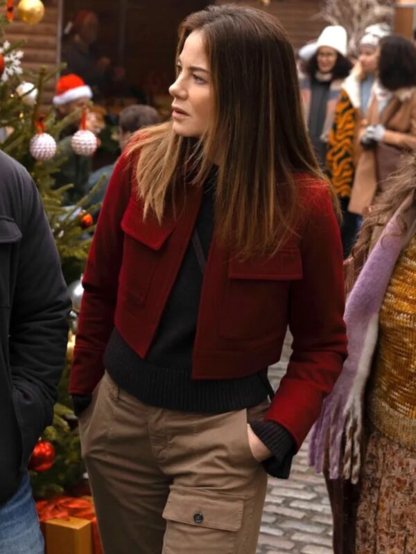 Michelle Monaghan The Family Plan 2 Red Jacket