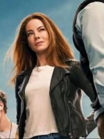 Michelle Monaghan The Family Plan Black Leather Jacket