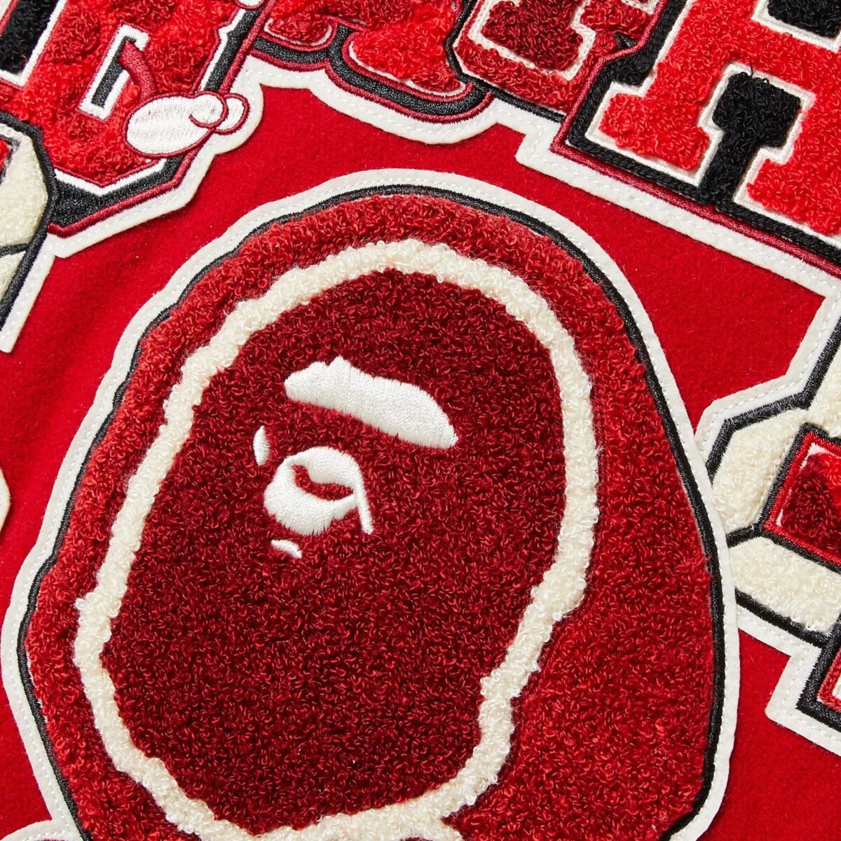 Multi Motif Varsity Jacket in Wool & Leather