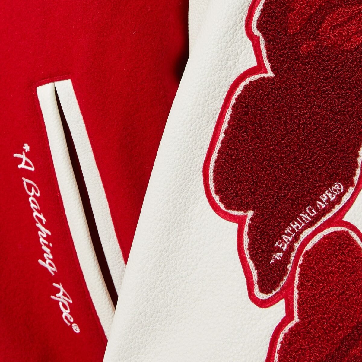 Multi Motif Varsity Jacket in Wool & Leather