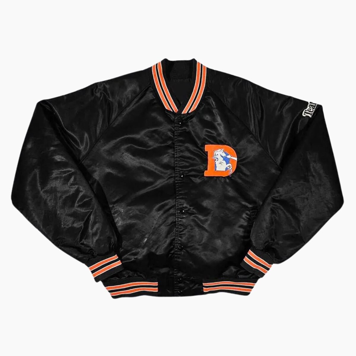 NFL 80's Denver Broncos Black Bomber Jacket NFL 80's Denver Broncos Black Bomber Jacket