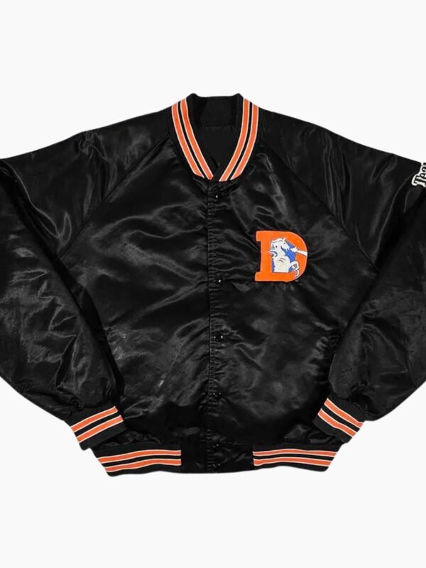 NFL 80's Denver Broncos Black Bomber Jacket
