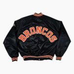 NFL 80's Denver Broncos Black Bomber Jacket