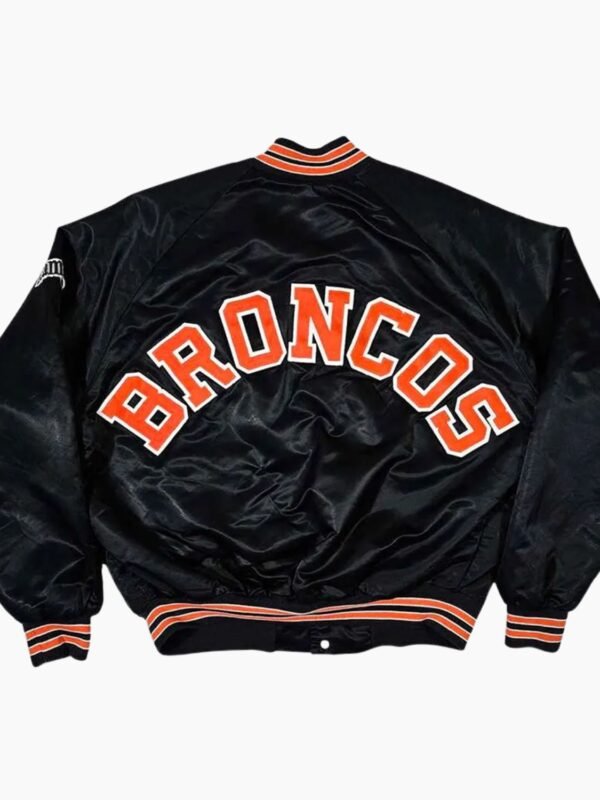 NFL 80's Denver Broncos Black Bomber Jacket
