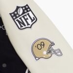 NFL Black New Orleans Saints Full Snap Wool Varsity Jacket