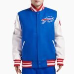 NFL Buffalo Bills Old English Classic Rib Blue Varsity Jacket